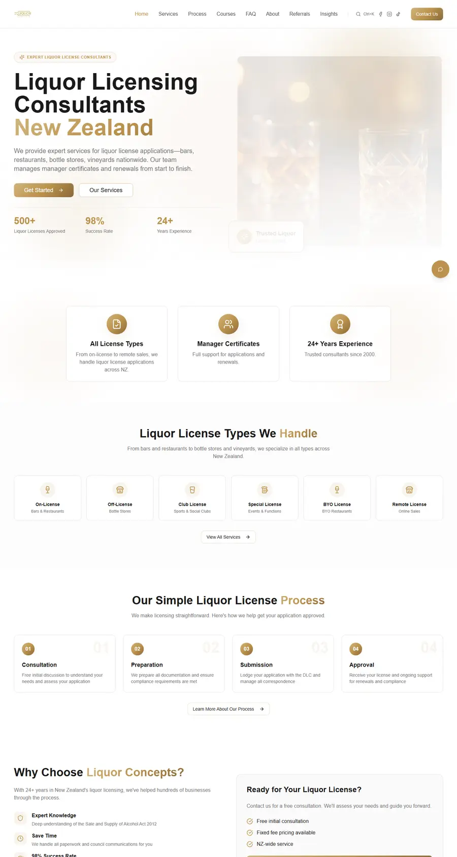 Liquor Concepts website home page
