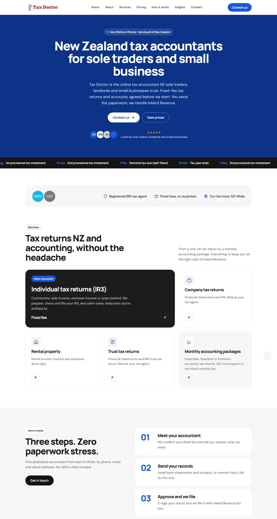 Tax Doctor website home page